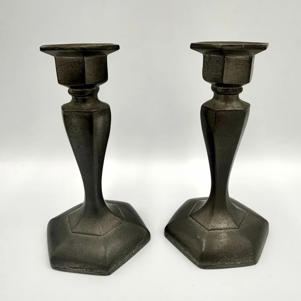 Colonial by Boardman Pewter Candlesticks Set of 2 Candle Holders 5